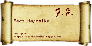 Fecz Hajnalka névjegykártya