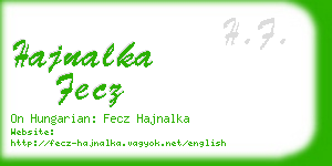 hajnalka fecz business card